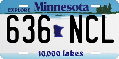 MN license plate 636NCL