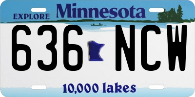 MN license plate 636NCW