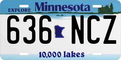 MN license plate 636NCZ