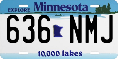 MN license plate 636NMJ