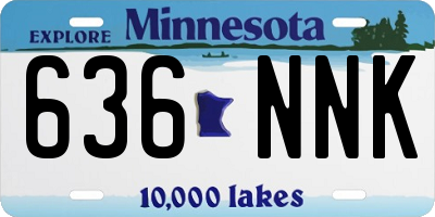 MN license plate 636NNK