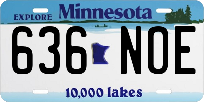 MN license plate 636NOE