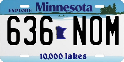 MN license plate 636NOM