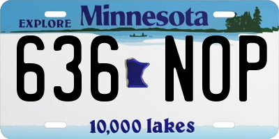 MN license plate 636NOP