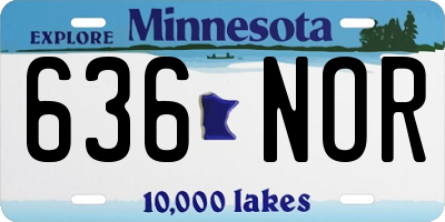 MN license plate 636NOR