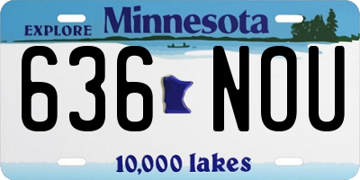 MN license plate 636NOU