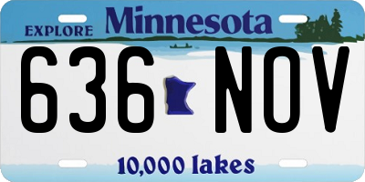 MN license plate 636NOV