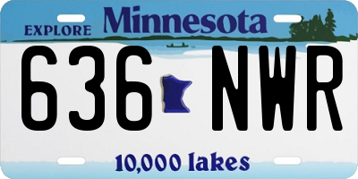 MN license plate 636NWR