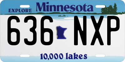 MN license plate 636NXP