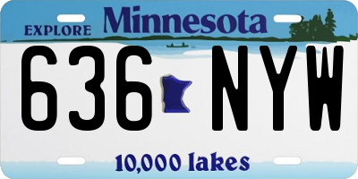 MN license plate 636NYW