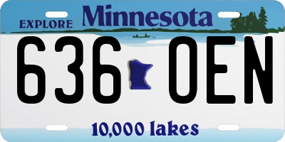 MN license plate 636OEN