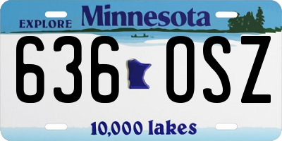 MN license plate 636OSZ