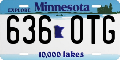 MN license plate 636OTG