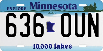 MN license plate 636OUN