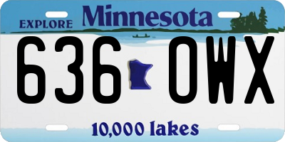 MN license plate 636OWX