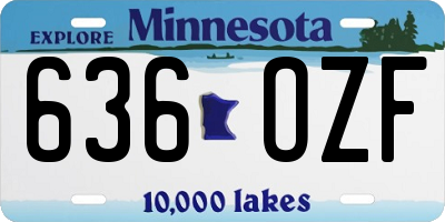 MN license plate 636OZF