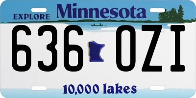 MN license plate 636OZI