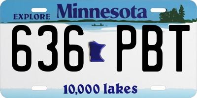 MN license plate 636PBT