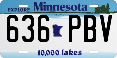 MN license plate 636PBV