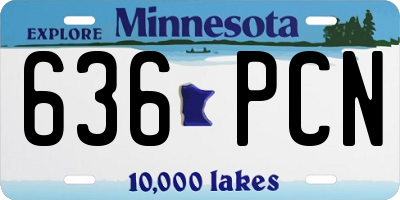 MN license plate 636PCN