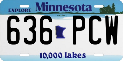 MN license plate 636PCW