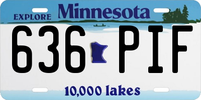 MN license plate 636PIF