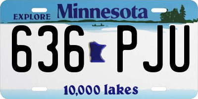 MN license plate 636PJU