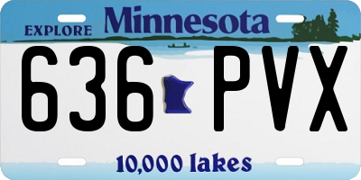 MN license plate 636PVX