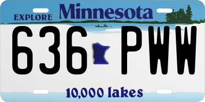 MN license plate 636PWW