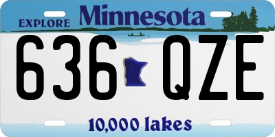 MN license plate 636QZE