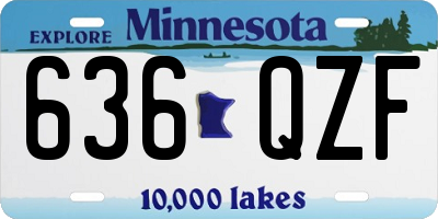 MN license plate 636QZF
