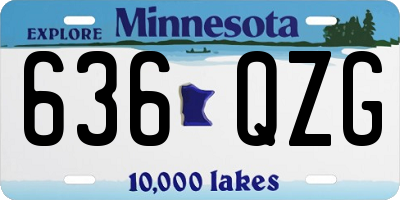 MN license plate 636QZG