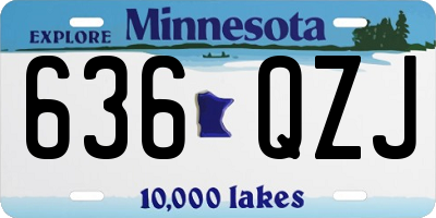 MN license plate 636QZJ