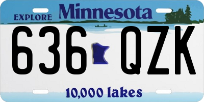 MN license plate 636QZK
