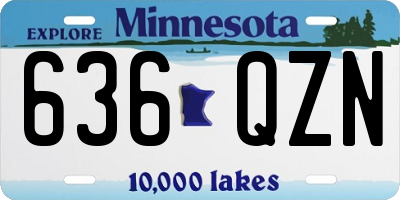 MN license plate 636QZN