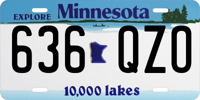 MN license plate 636QZO