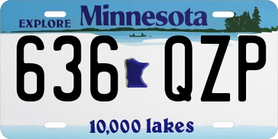 MN license plate 636QZP