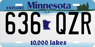 MN license plate 636QZR