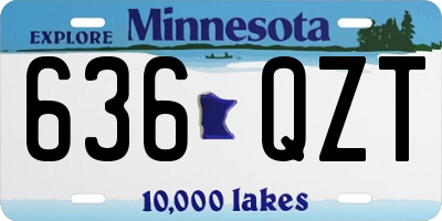 MN license plate 636QZT