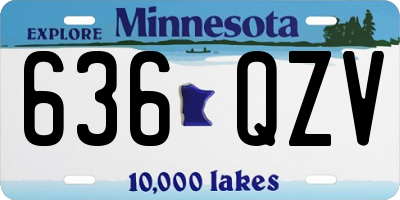MN license plate 636QZV
