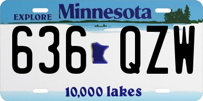 MN license plate 636QZW