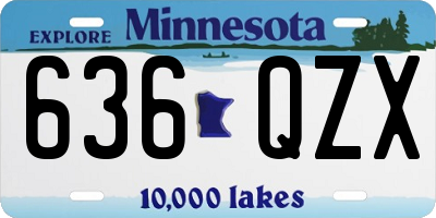 MN license plate 636QZX