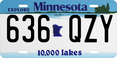 MN license plate 636QZY