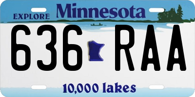 MN license plate 636RAA
