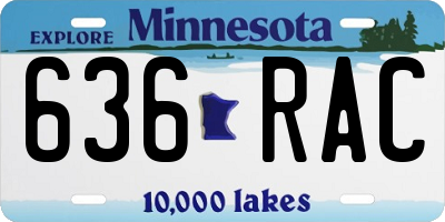 MN license plate 636RAC