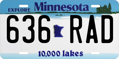 MN license plate 636RAD