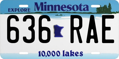 MN license plate 636RAE