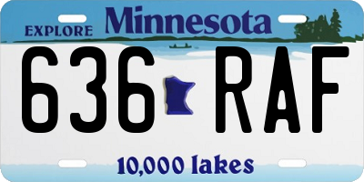 MN license plate 636RAF