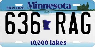 MN license plate 636RAG