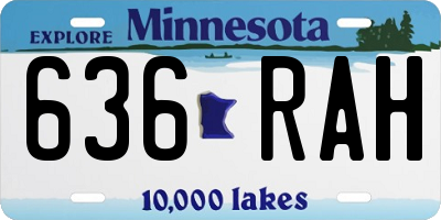 MN license plate 636RAH